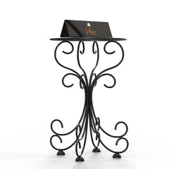 Metal Plant Stand Patio Indoor Outdoor Wrought Iron/Flowers Planter Shelf - Wooden Twist UAE