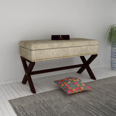 Rectangle Bench Storage in Ottoman Style, for Entryway or Living Room - WoodenTwist
