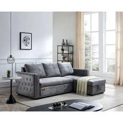Modern Style L-Shape Sofa Bed with Comfort Cushion - Wooden Twist UAE