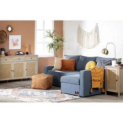 Wide Reversible 5 Seater L-Shape Sofa Bed with Comfort Cushion - Wooden Twist UAE