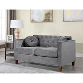 Velvet Square Arm Loveseat 2 Seater Sofa - Wooden Twist UAE