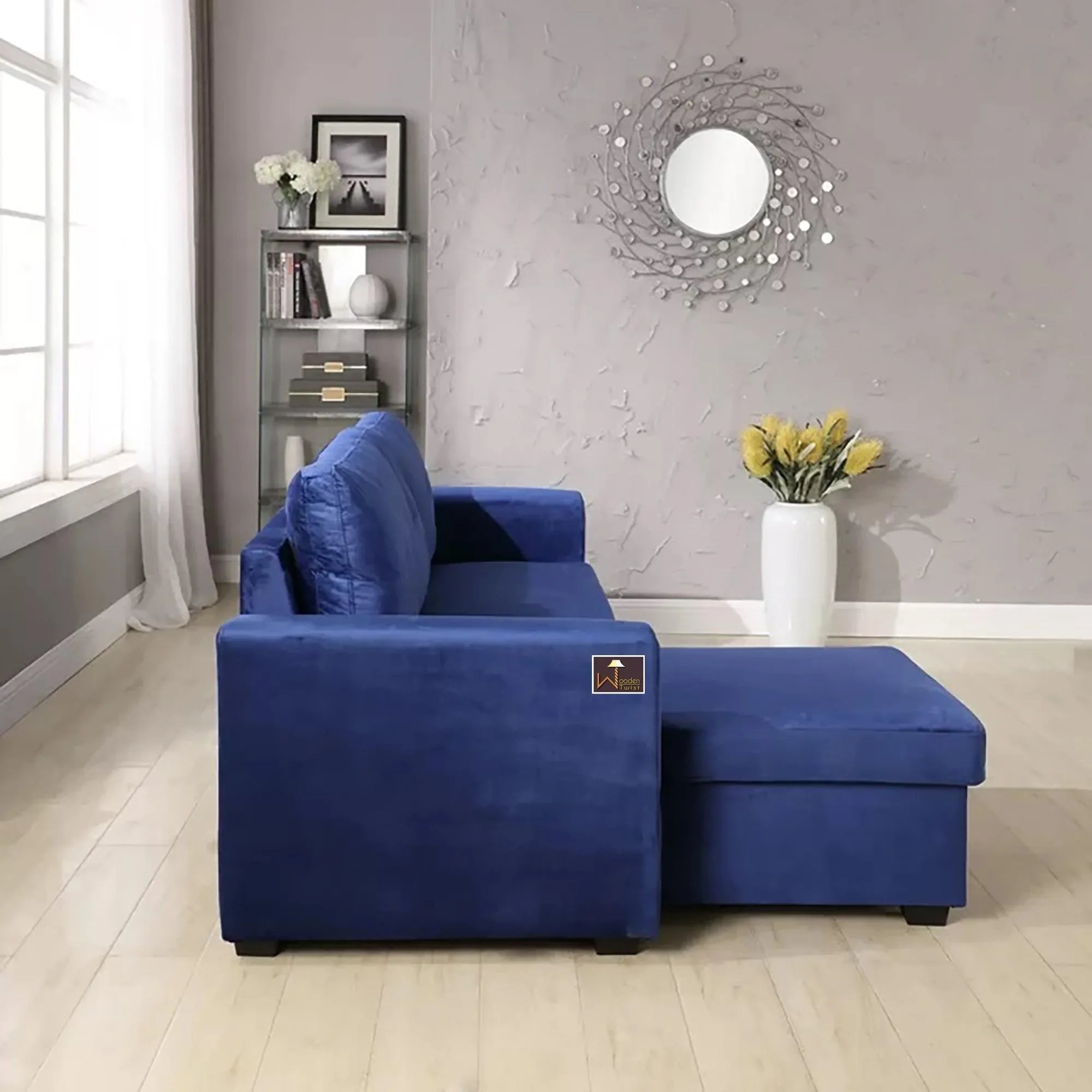 Madera 5 Seater L-Shape Sofa Cum Bed with Comfort Cushion - Wooden Twist UAE