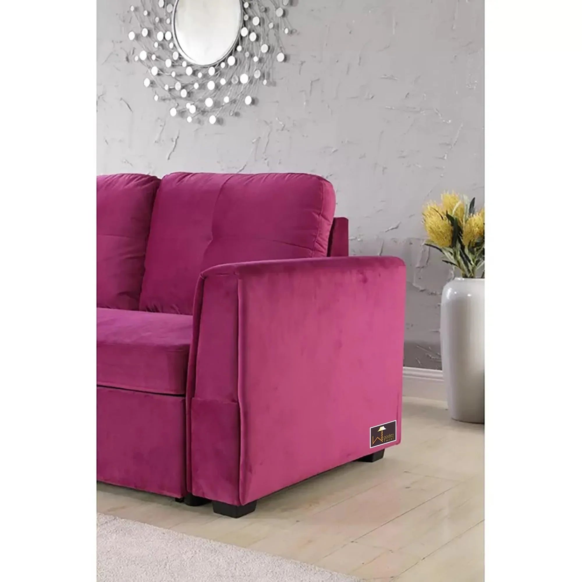 Madera 5 Seater L-Shape Sofa Cum Bed with Comfort Cushion - Wooden Twist UAE