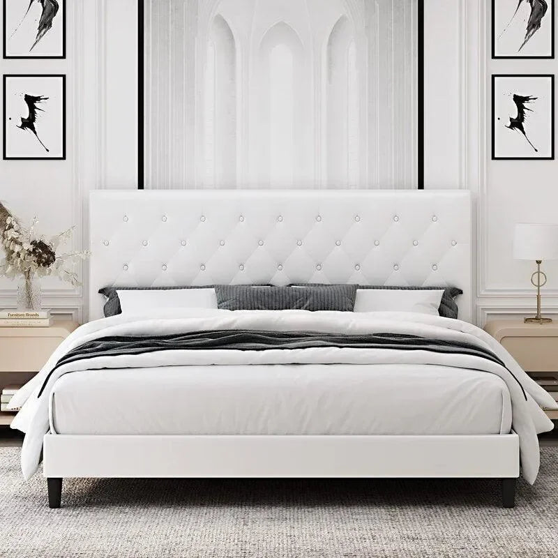 Modern Platform Queen Size Bed - Wooden Twist UAE
