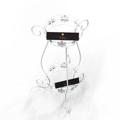 Metal Flower Pot Stand (White) - Wooden Twist UAE