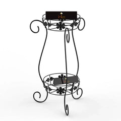 Metal Flower Pot Stand (Black) - Wooden Twist UAE