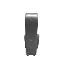 Wooden Wide Tufted Lounge Heel Chair (Silver Leatherette) - Wooden Twist UAE