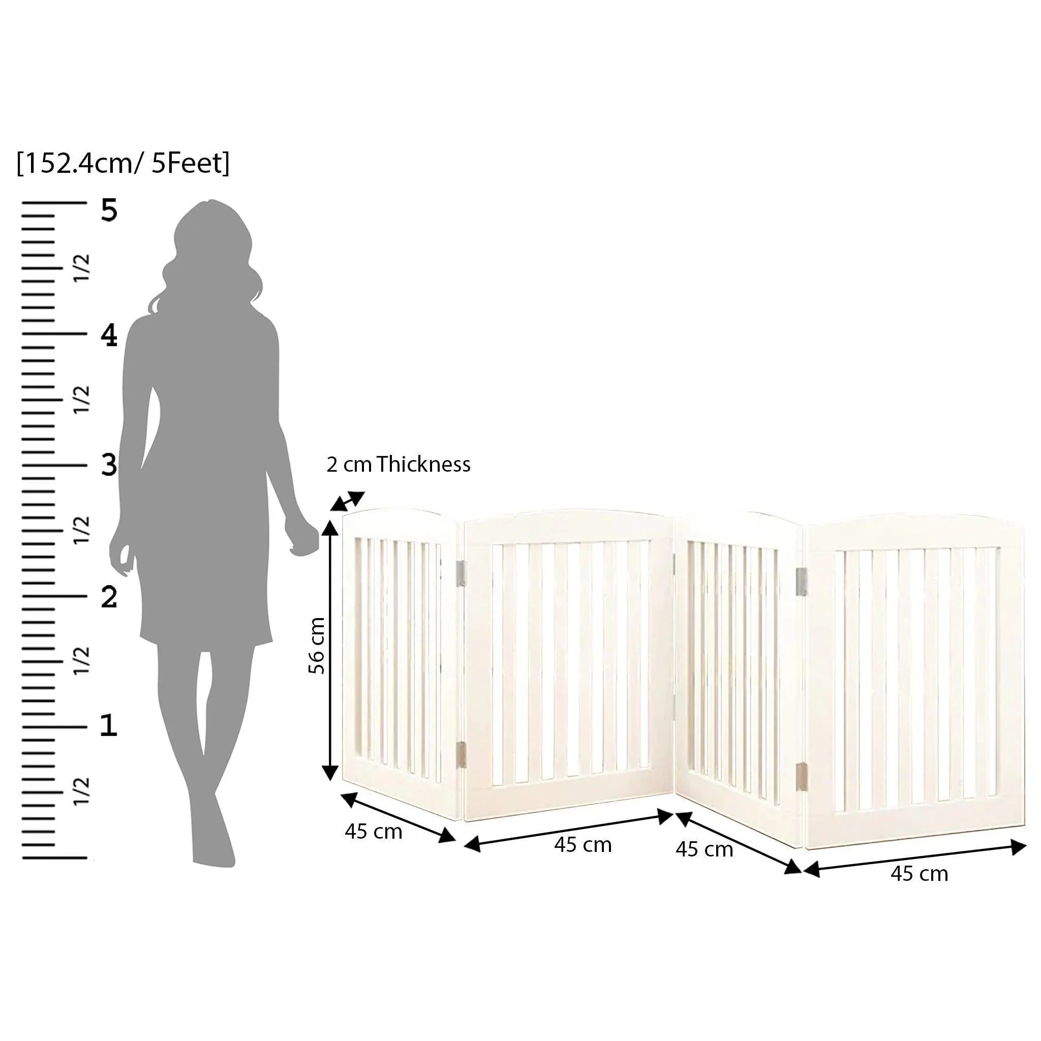 Wooden Portable Safety Pet Fence Gate Partition For Kids (4 Panel) - Wooden Twist UAE