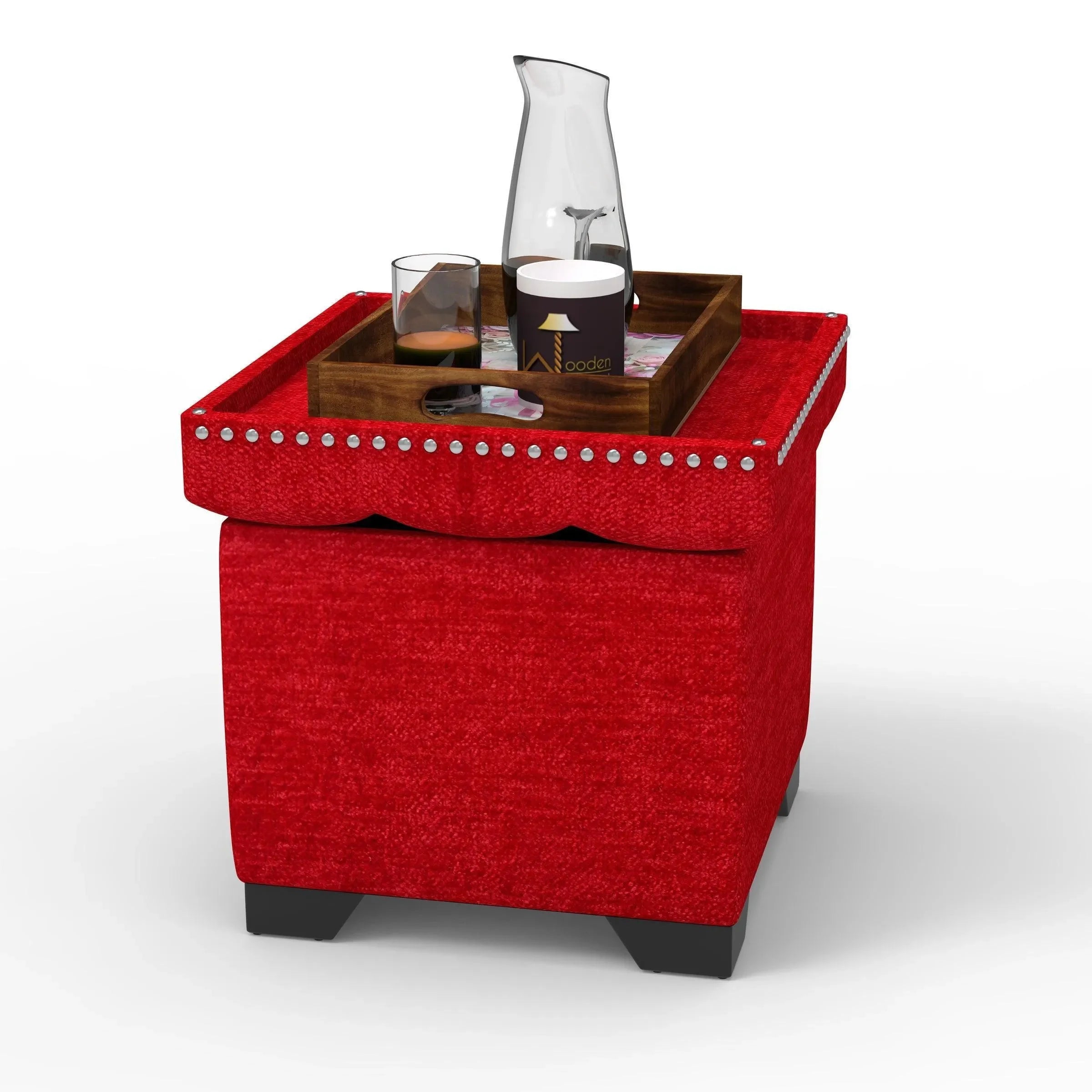 Eccentric Stool Cum End Table with Storage - Wooden Twist UAE