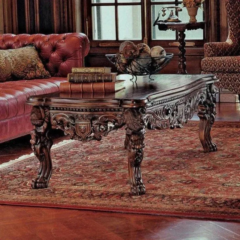 Antique wood shop coffee table