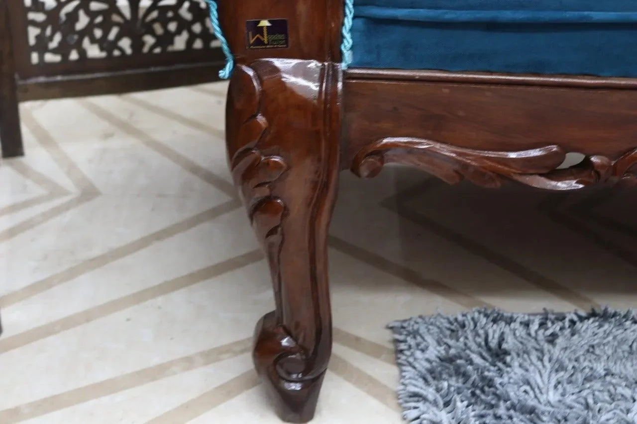 Hand Craved Canapé Sheesham Wood Victorian Style Sofa Couch - Wooden Twist UAE