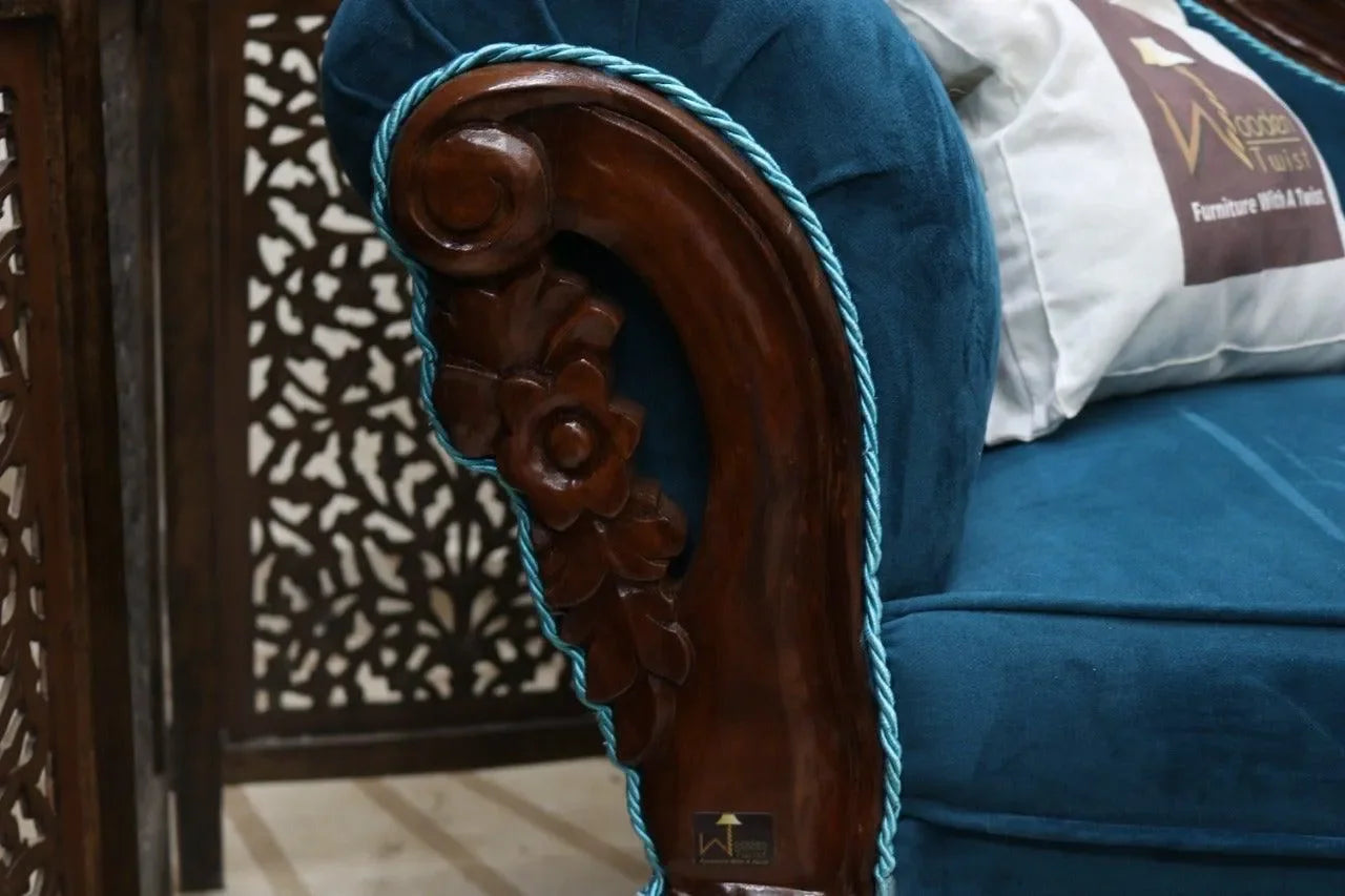 Hand Craved Canapé Sheesham Wood Victorian Style Sofa Couch - Wooden Twist UAE