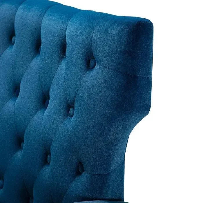 Wooden Square Arm Loveseat Wing Back Chair Set 2+1+1 (Metal Legs) - Wooden Twist UAE