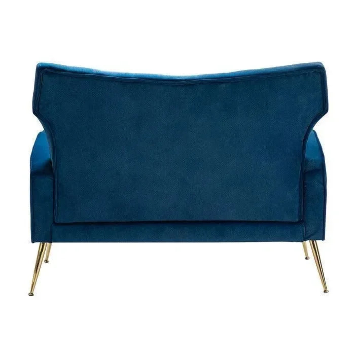 Wooden Square Arm Loveseat Wing Back Chair Set 2+1+1 (Metal Legs) - Wooden Twist UAE