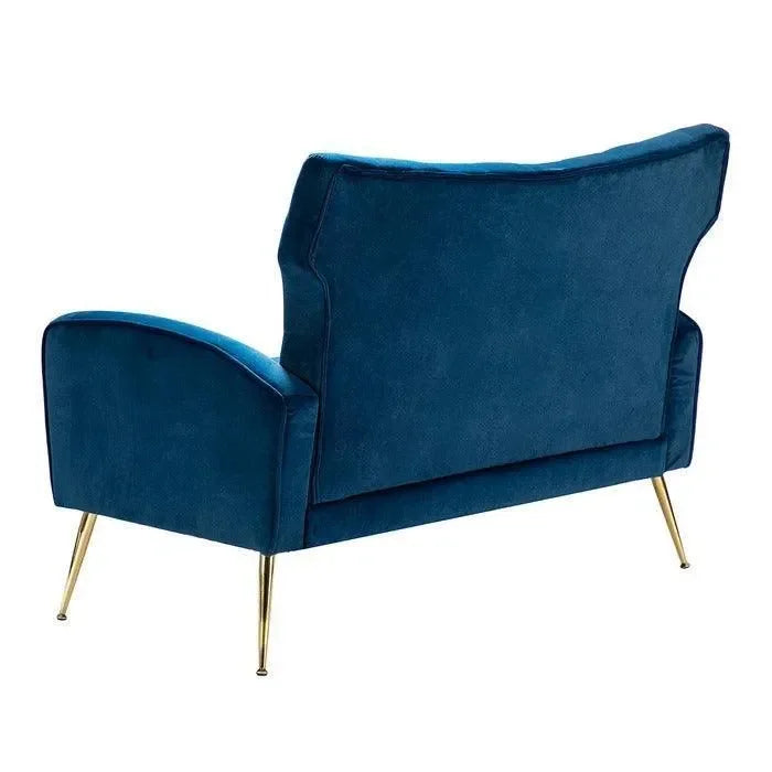Wooden Square Arm Loveseat Wing Back Chair Set 2+1+1 (Metal Legs) - Wooden Twist UAE