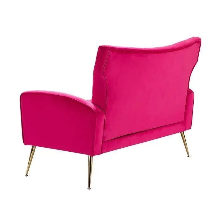 Wooden Square Arm Loveseat Wing Back Chair Set 2+1+1 (Metal Legs) - Wooden Twist UAE