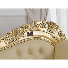 Hand Carved Barock Chaise Lounge Sofa Champagne Crystal Teak - Wooden Twist UAE