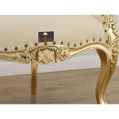 French Baroque Style Gold Leaf Champagne Crystal Buttons (Beige) - Wooden Twist UAE