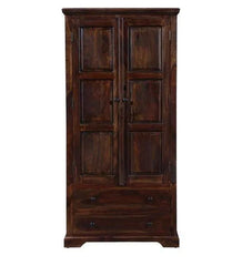 Solid Teak Wood 2 Door Wardrobe - Wooden Twist UAE
