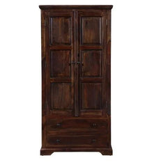 Solid Teak Wood 2 Door Wardrobe - Wooden Twist UAE