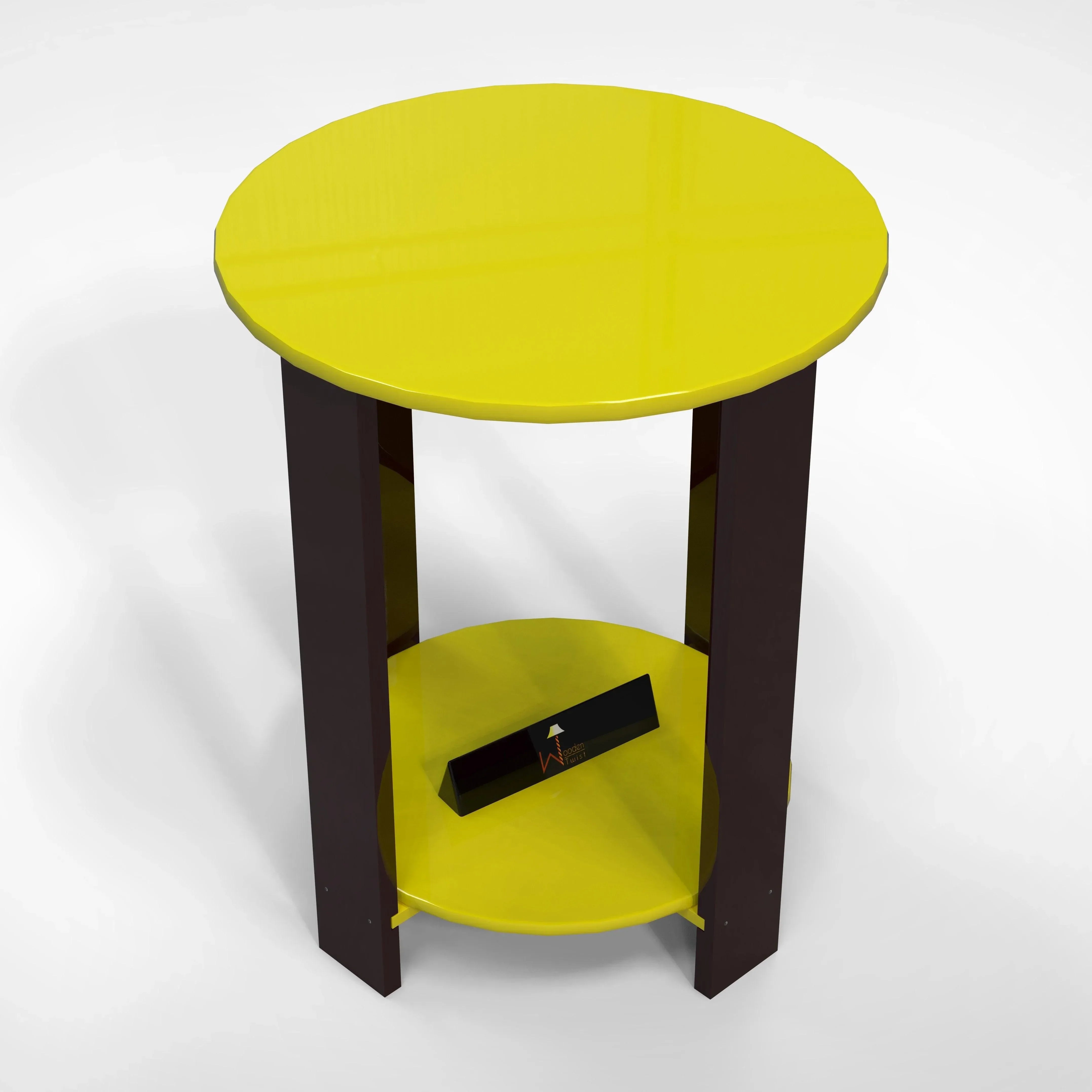 Unique Wooden Round Design End Table - Wooden Twist UAE