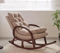 Wooden Recliner Chair Colonial and Traditional Super Comfortable Cushion (Walnut Finish) - Wooden Twist UAE