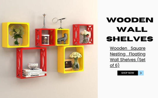 Floating Wall Shelves: Elevate Your Home Decor with Rafuf Wooden Intersecting Wall Shelves