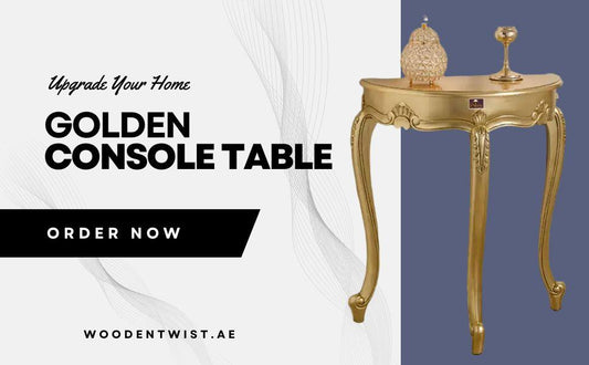 Console Table Arlette Half Moon French Baroque Style (Golden Leaf)