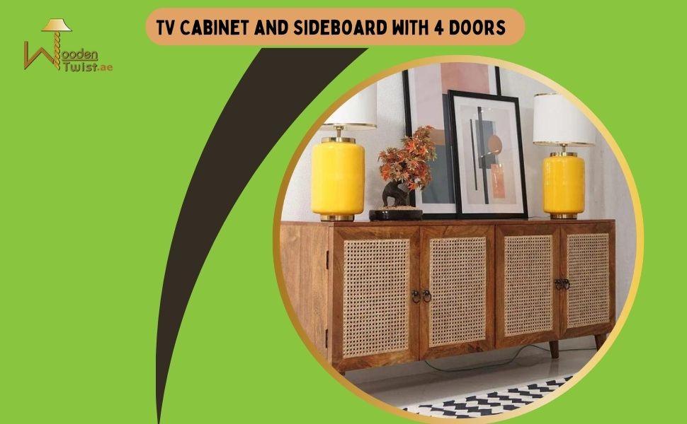 Wooden Twist Belleza Handmade Solid Sheesham Wood TV Unit for Living Room