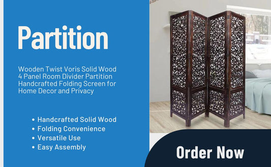 Enhance Your Space with the Wooden Twist Premium Solid Wood Room Divider 🌟