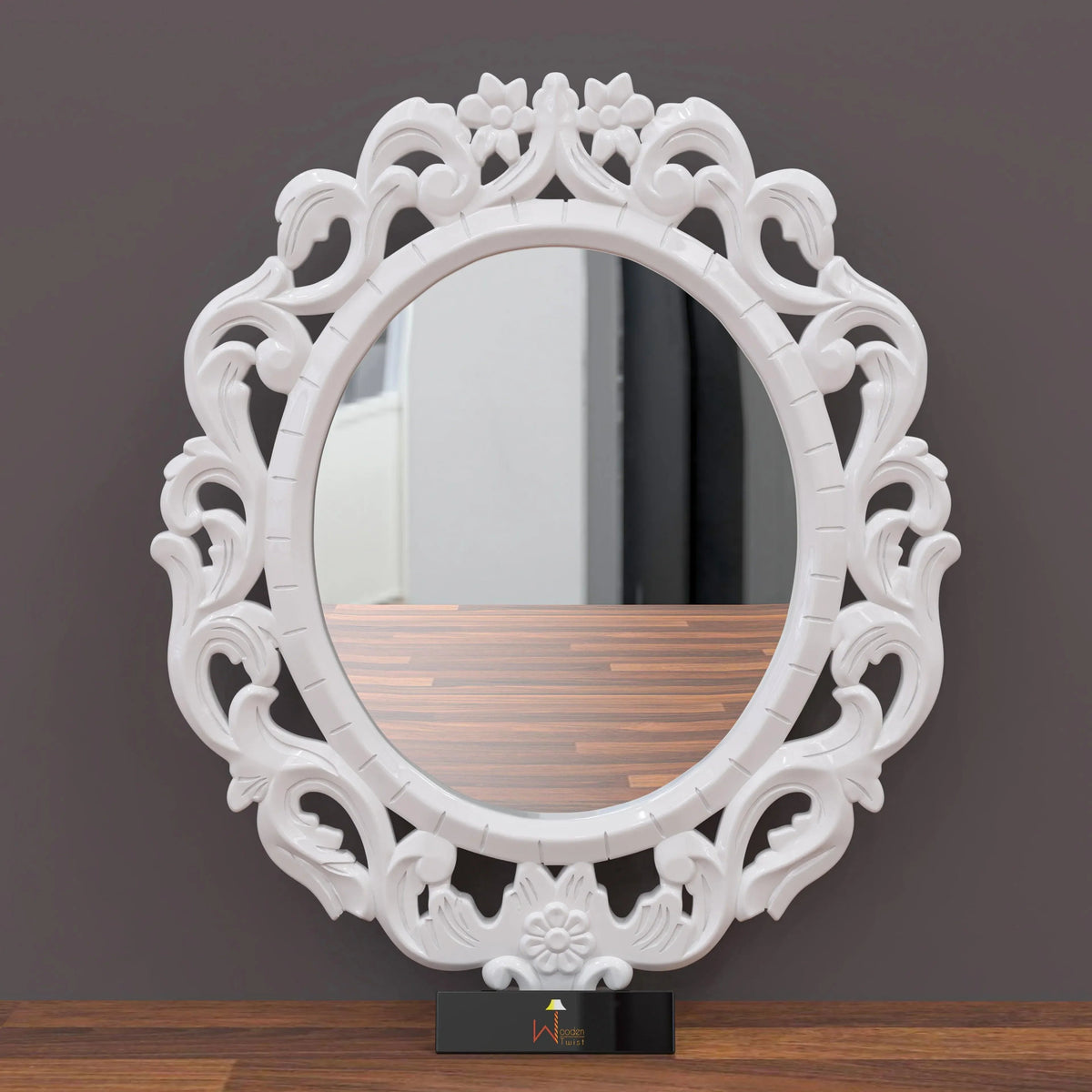 Modern decorative wooden wall mirror for a Dubai home — Wooden Twist UAE