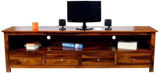 Elevate Your Living Room with the Boton Solid Teak Wood TV Unit