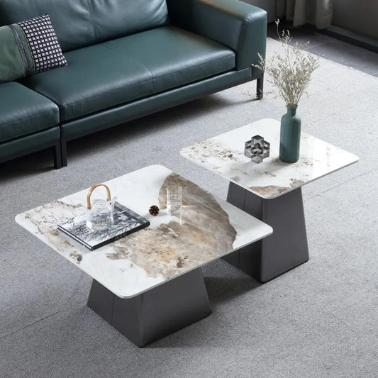 Dainera Modern Metal Base Marble Top Nesting Coffee Table: A Perfect Fusion of Style and Function