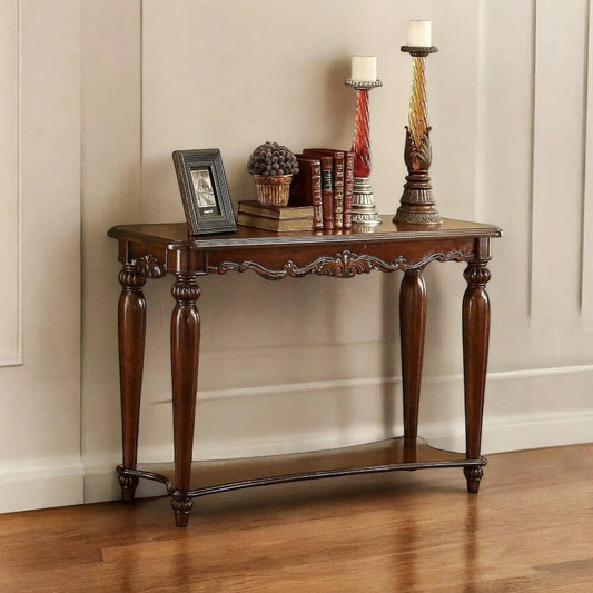 Mzzy Hand Carved Teak Wood Console Table: A Stunning Blend of Elegance and Craftsmanship