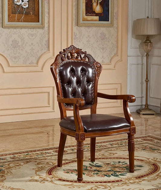 Royal Hand Carved Teak Wood Armrest Chair: A Timeless Addition to Your Home