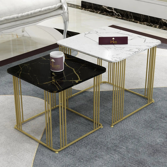 Stylish and Functional: Square Wrought Iron Coffee Table Set of 2 for Modern Living Spaces