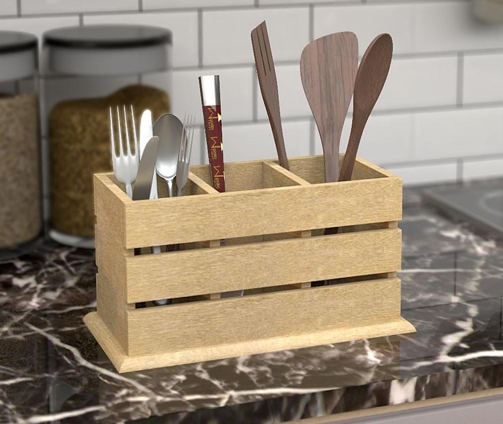 Cutlery & Tissue Holders - Wooden Twist UAE