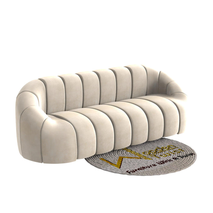 Collin Modern Oval Shape 3 Seater Sofa - Wooden Twist UAE