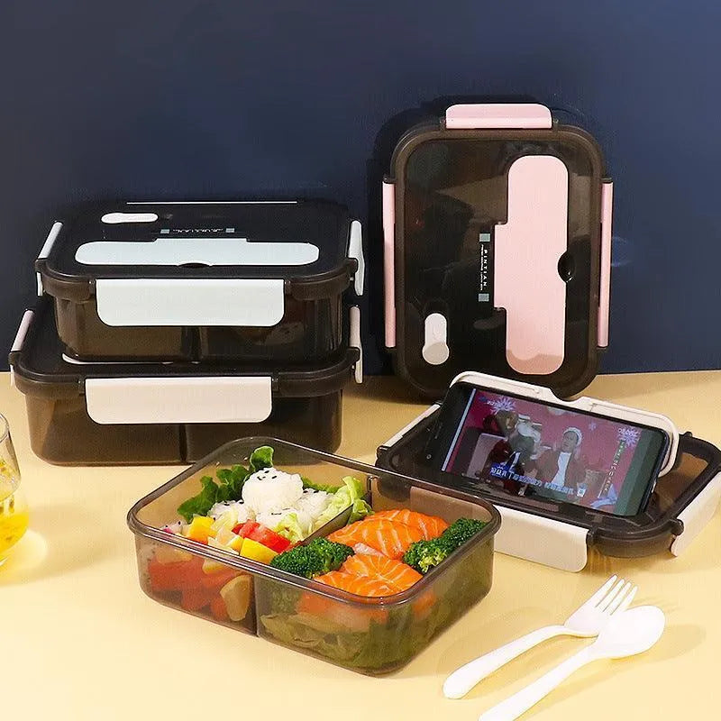 Kitchen Lunch Box Work Student Outdoor Activities Travel Microwave Heating Food Container Plastic Bento Box Storage Snacks Boxes - Wooden Twist UAE