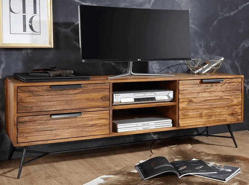 Wooden Twist Mirando Solid Sheesham Wood TV Unit for Living Room - Wooden Twist UAE