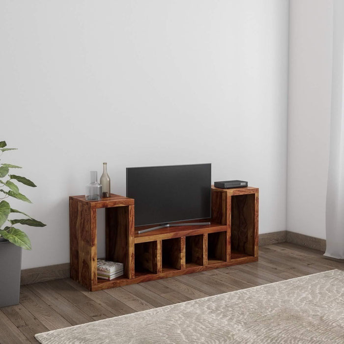 Wooden Twist CAJA Solid Sheesham Wood TV Unit for Living Room - Wooden Twist UAE