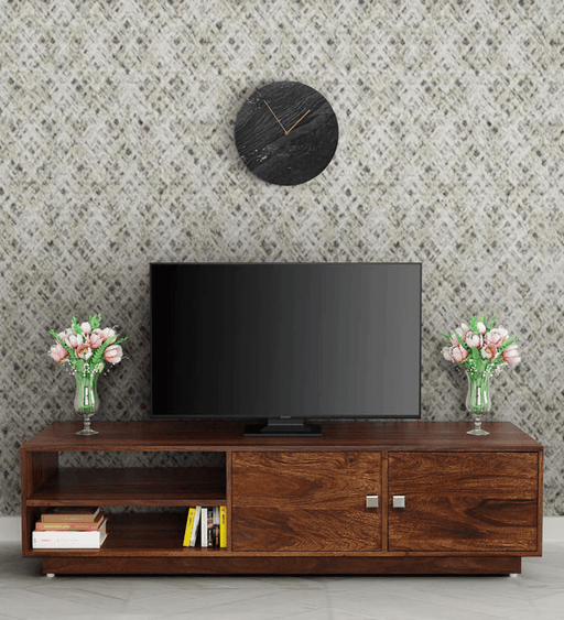 Wooden Twist Dormitorio Handmade Solid Sheesham Wood TV Unit for Living Room - Wooden Twist UAE