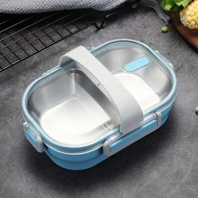 Portable Children's Lunch Box, 304 Stainless Steel Bento, Kitchen Leak Proof Food Box for Kids - Wooden Twist UAE