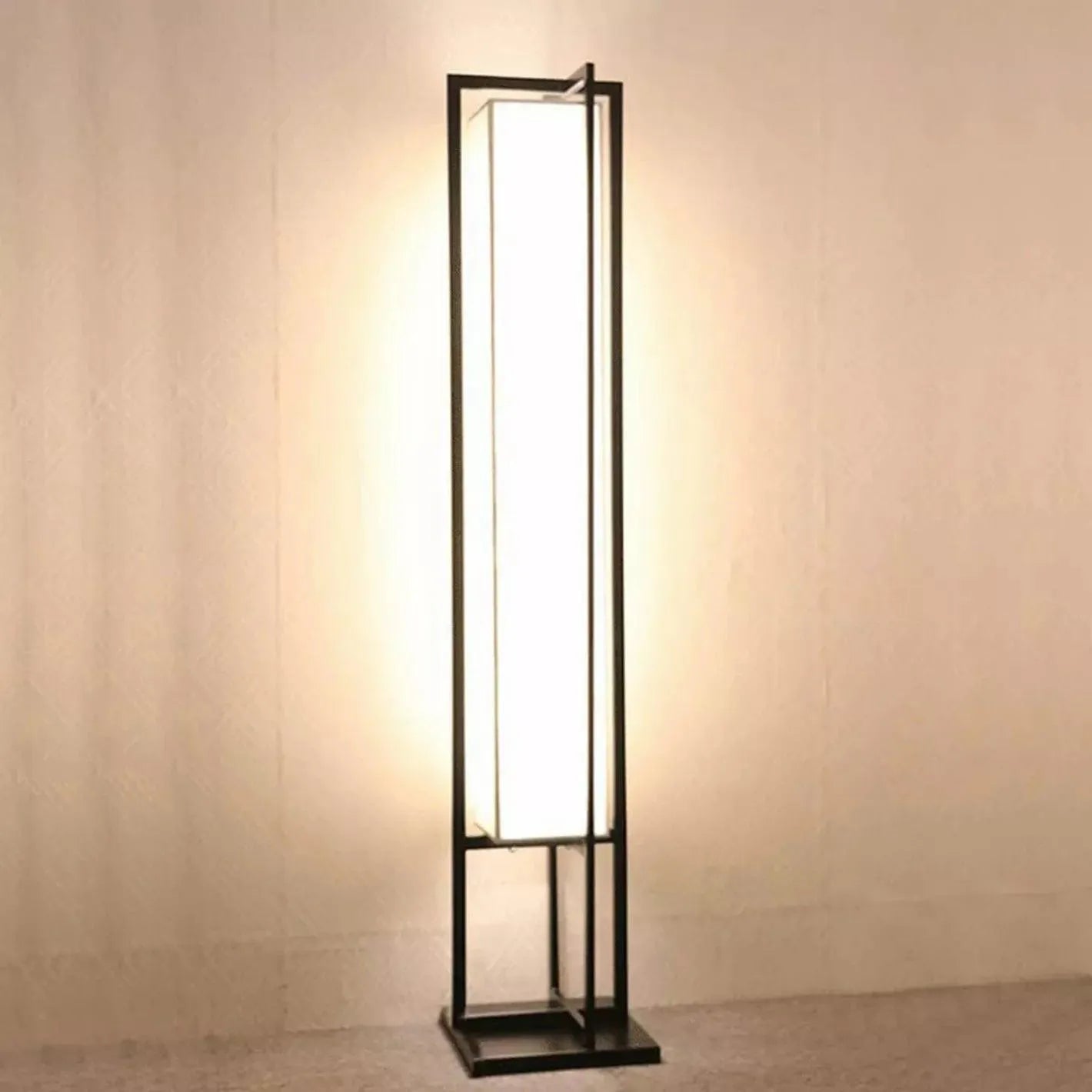 Wooden Twist Buzzy Rectangular Shape Stylish Metal & Glass Floor Lamp - Wooden Twist UAE