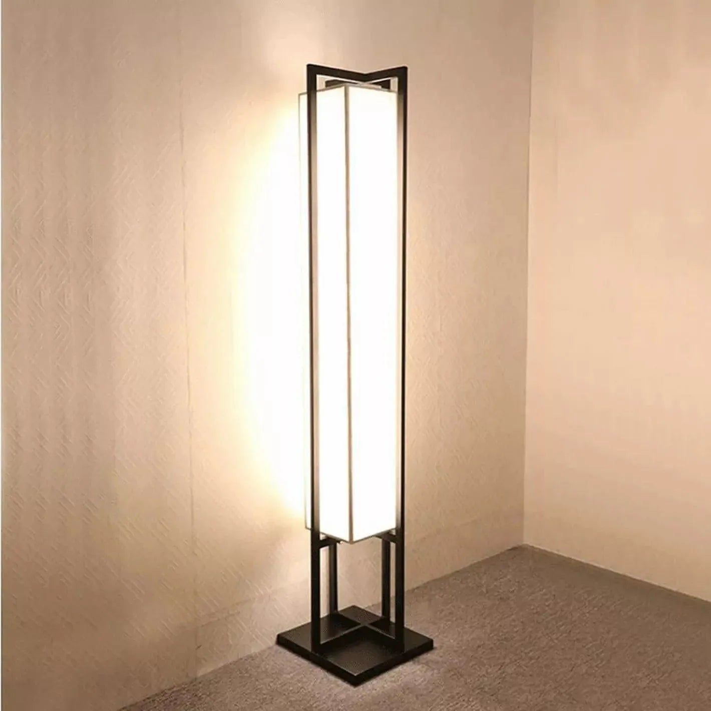 Wooden Twist Buzzy Rectangular Shape Stylish Metal & Glass Floor Lamp - Wooden Twist UAE