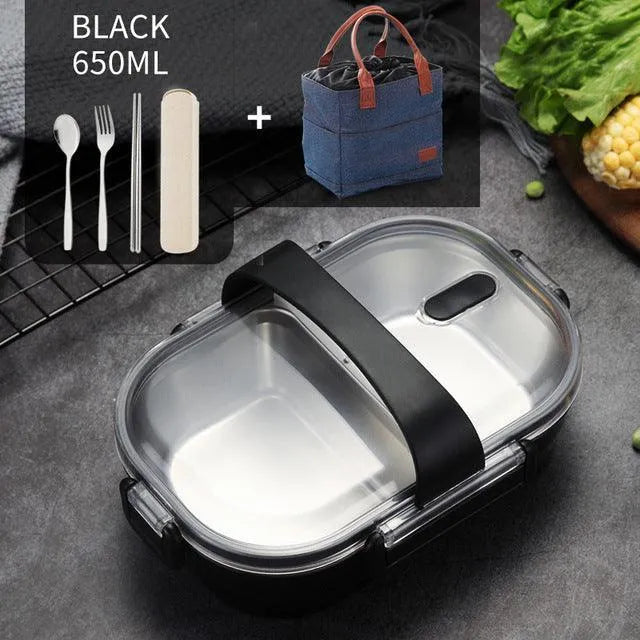 Portable Children's Lunch Box, 304 Stainless Steel Bento, Kitchen Leak Proof Food Box for Kids - Wooden Twist UAE