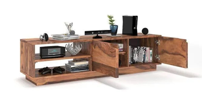 Wooden Twist Elegante Handmade Solid Sheesham Wood TV Unit for Living Room - Wooden Twist UAE