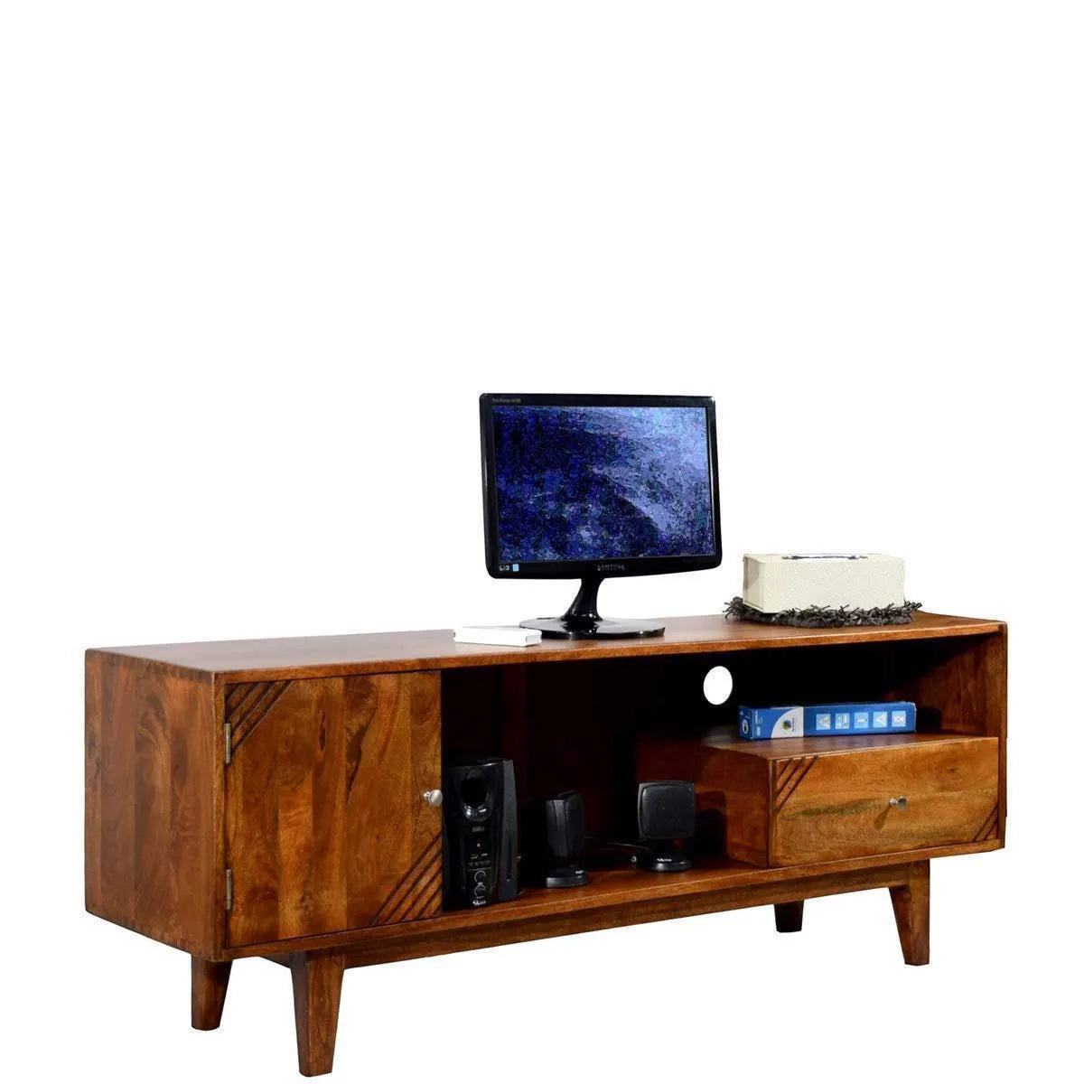 Wooden Twist Unico Solid Sheesham Wood TV Unit for Living Room - Wooden Twist UAE