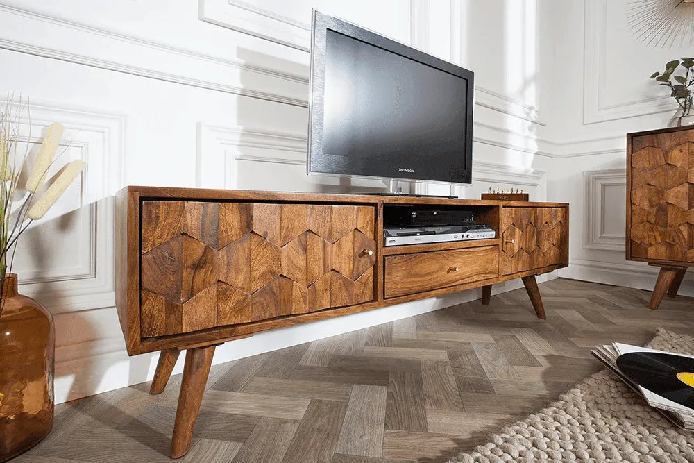 Wooden Twist Llindo Solid Sheesham Wood TV Unit for Living Room - Wooden Twist UAE