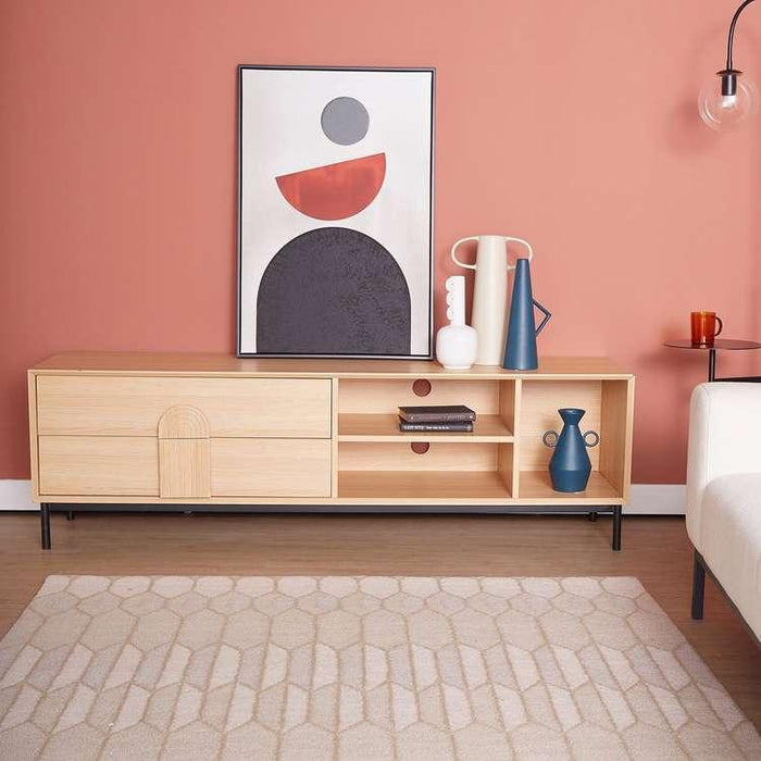 Wooden Twist Elegante Handmade Solid Sheesham Wood TV Unit for Living Room ( Natural ) - Wooden Twist UAE